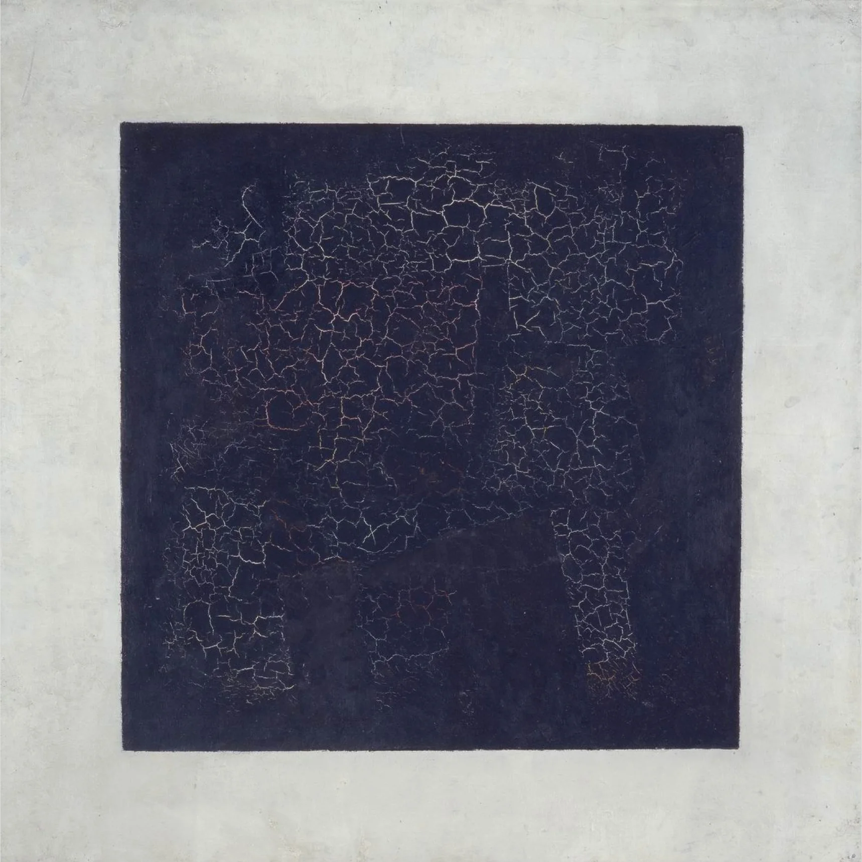 Black Square by Kazimir Malevich, a dark square centered on a white ground