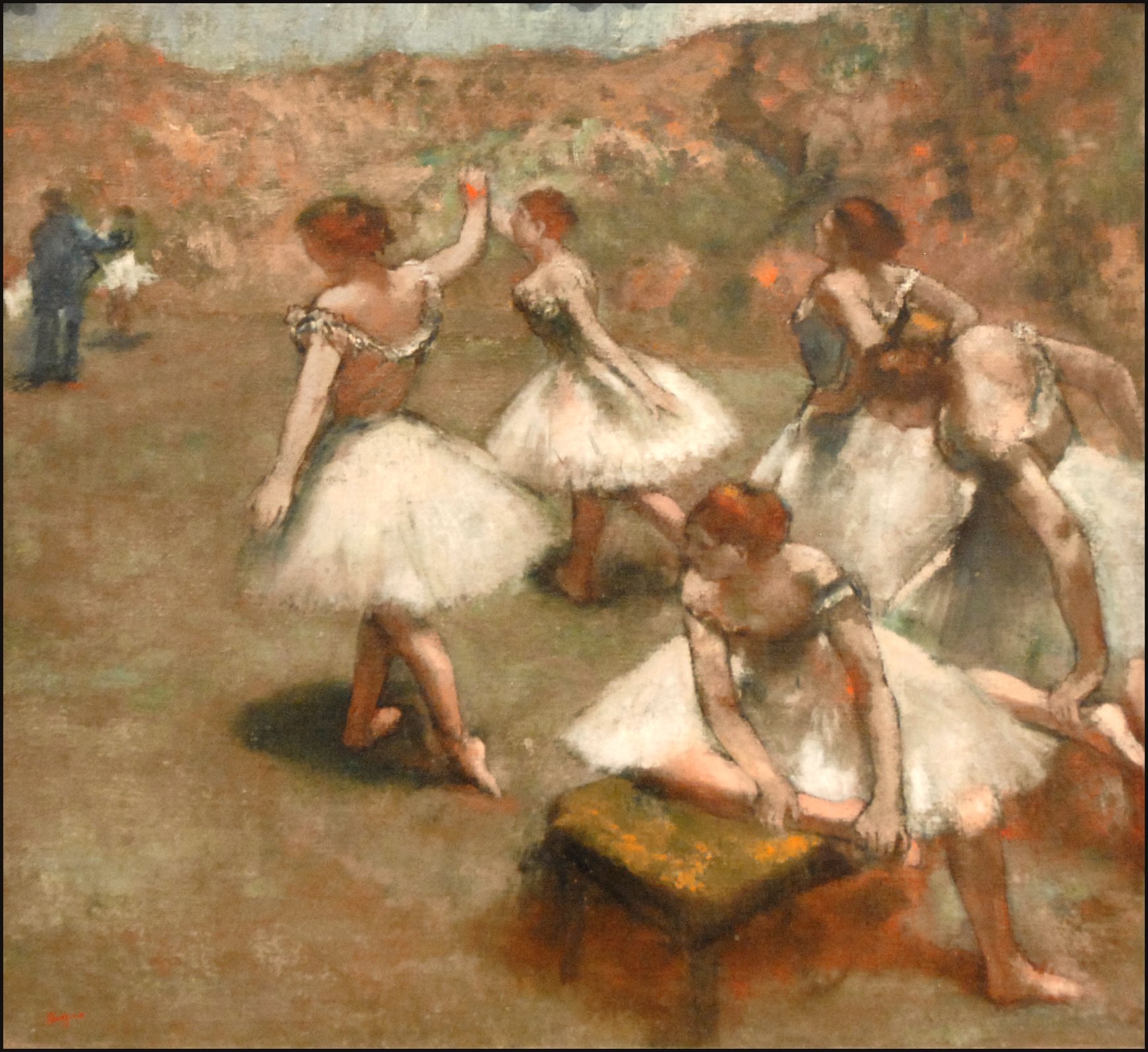Danseuses sur la scène d'Edgar Degas
