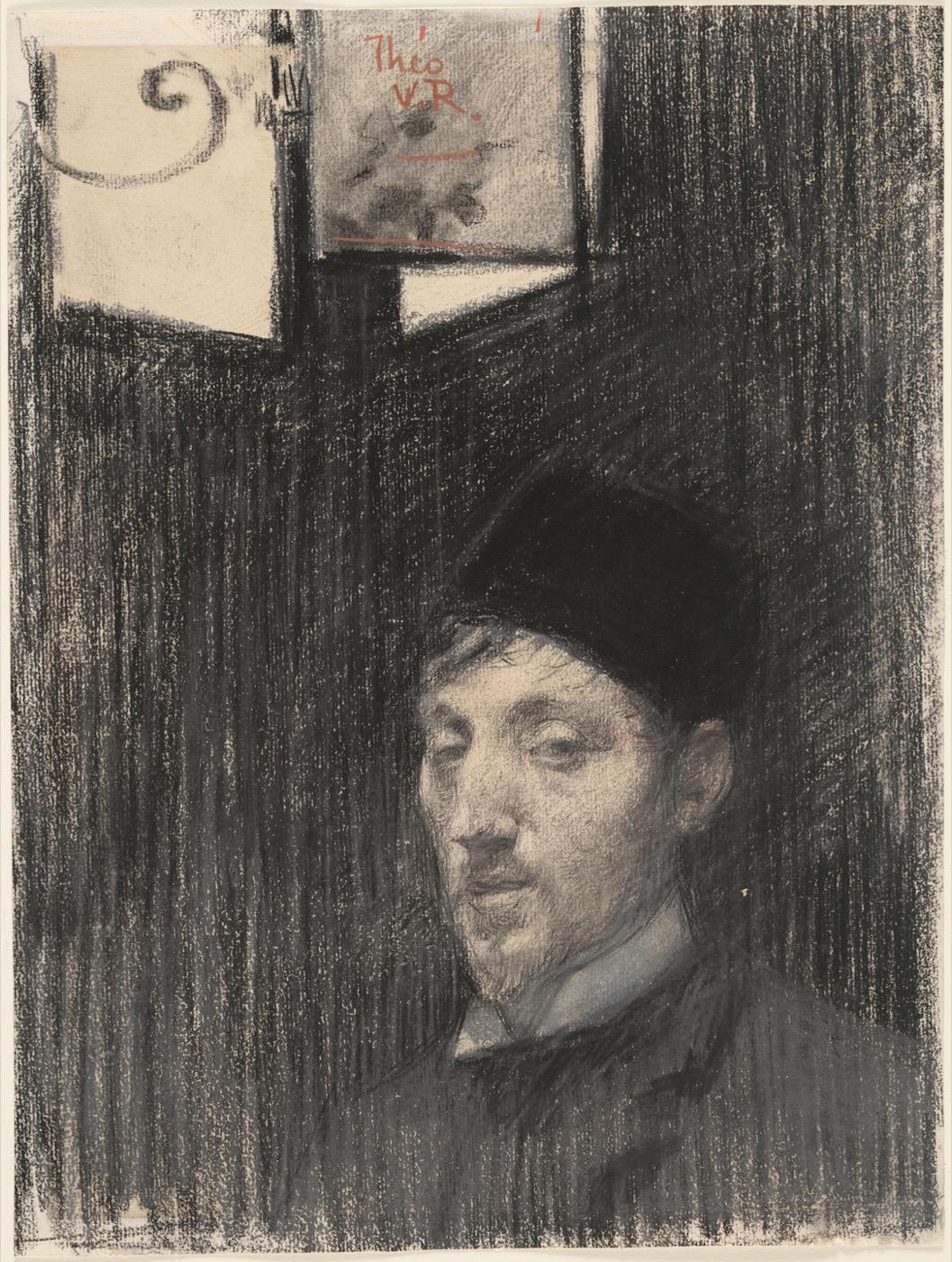 Autoportrait de Théo van Rysselberghe portant un chapeau
