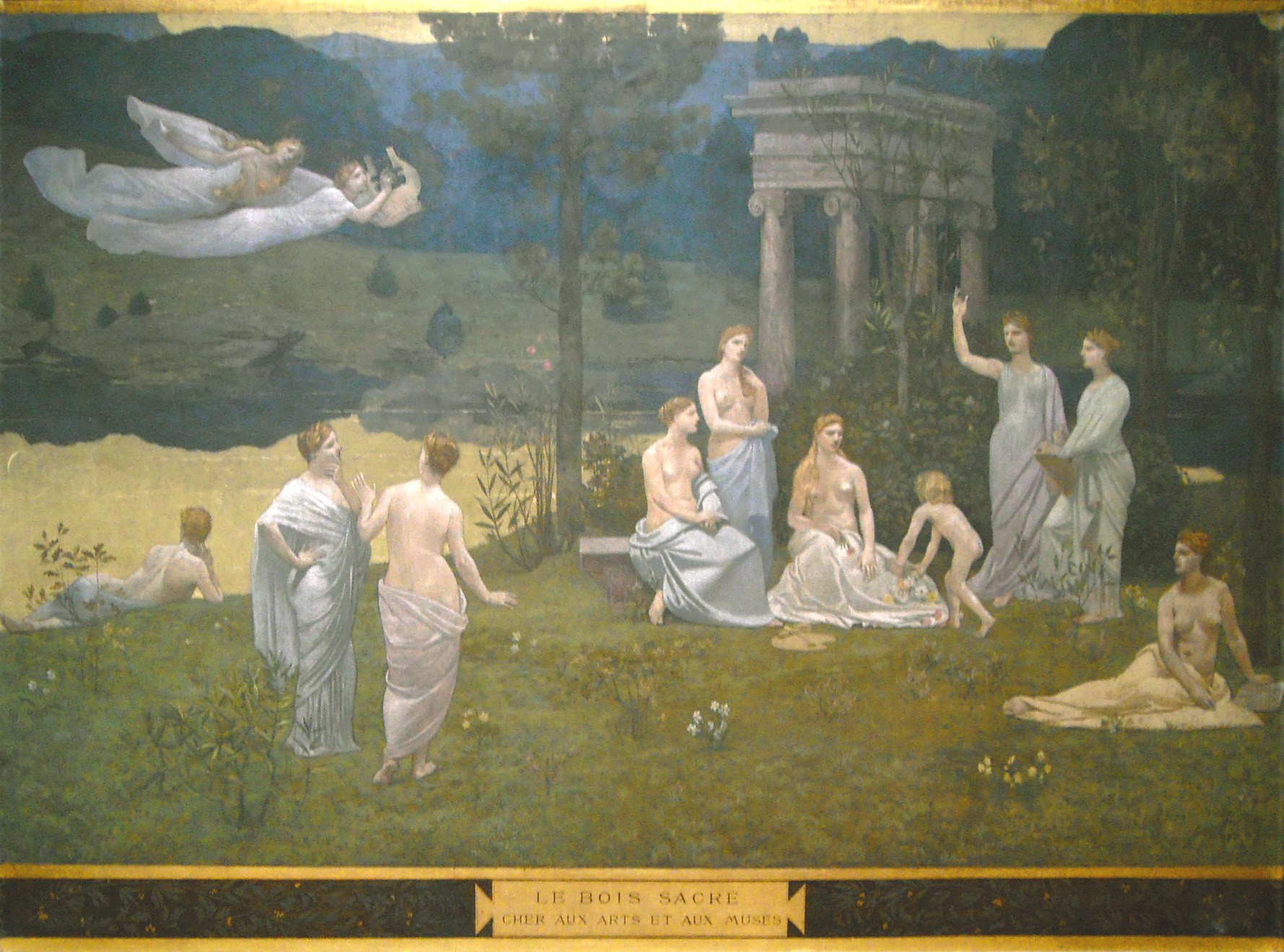 The Sacred Grove by Pierre Puvis de Chavannes in the Lyon museum staircase